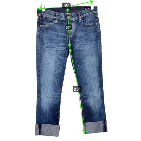 Citizens of Humanity Jeans Womens 30 Blue Dani Cropped Straight Leg Cuffed COH - Picture 2 of 14